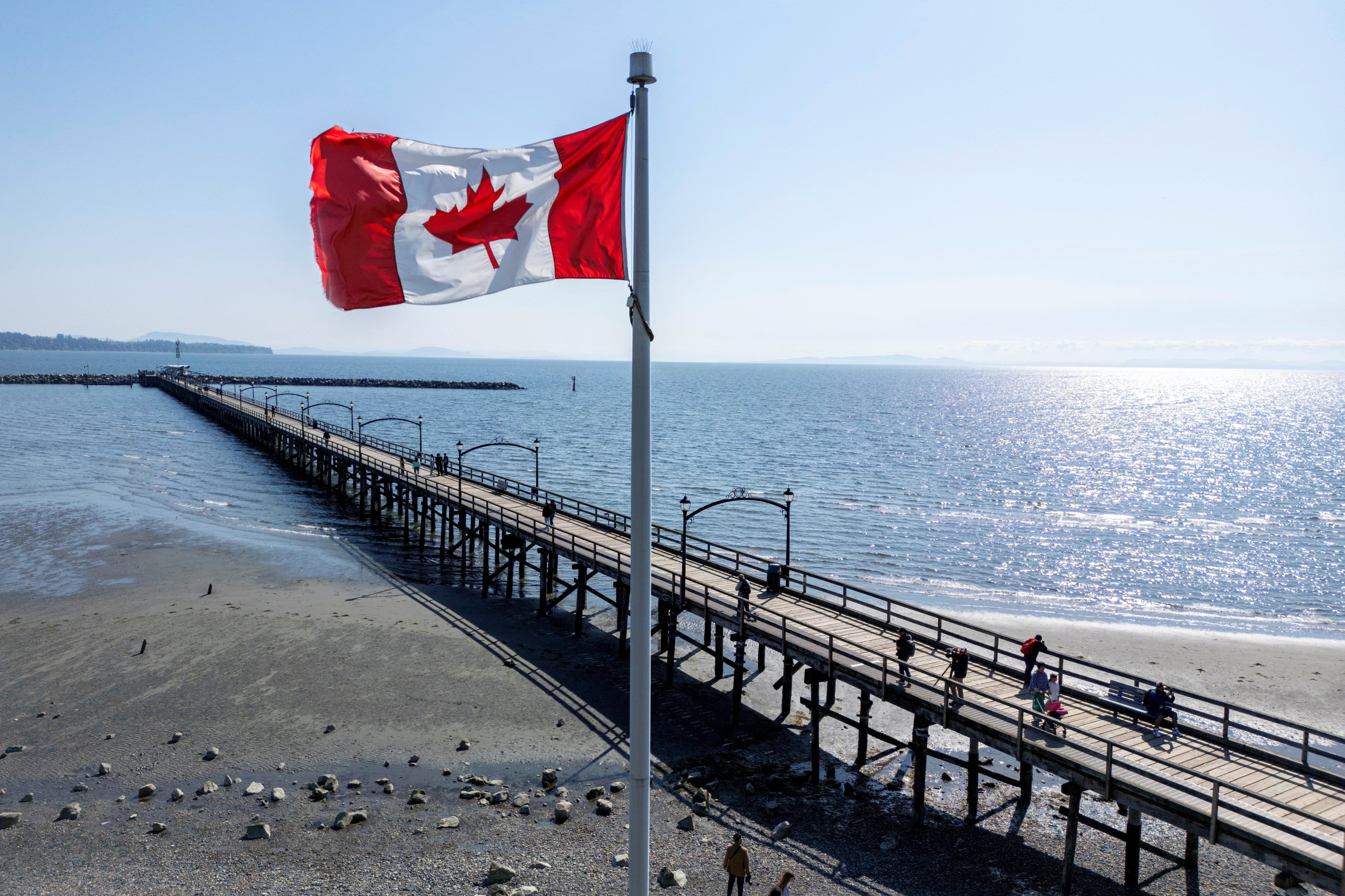 Canada’s Prime Minister Mark Carney campaigns in White Rock British Columbia