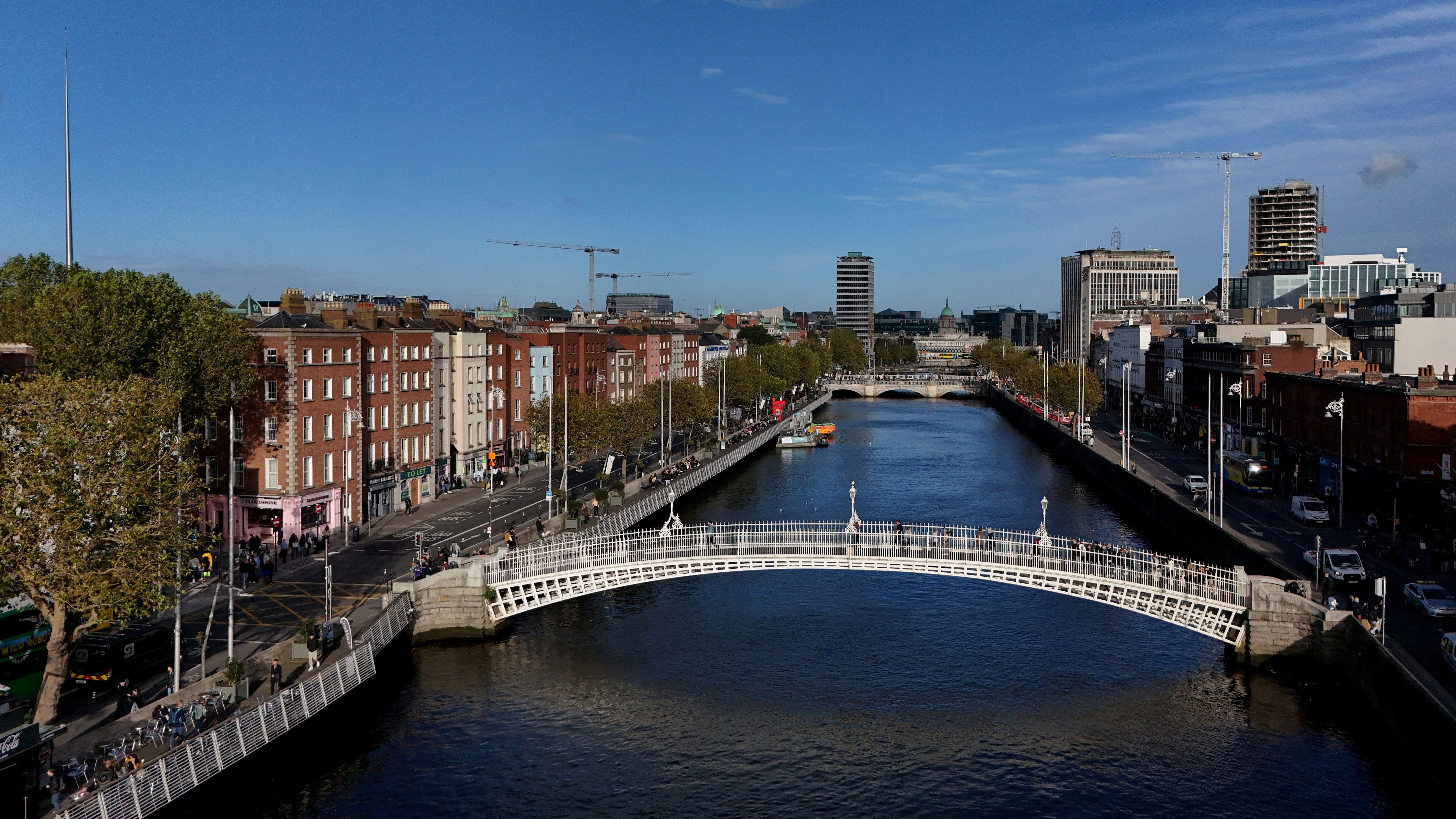 A drone view of Dublin