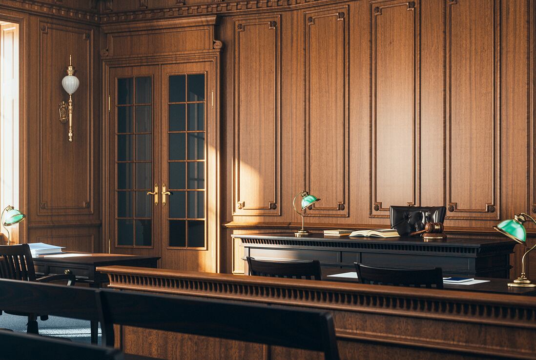 Empty courtroom