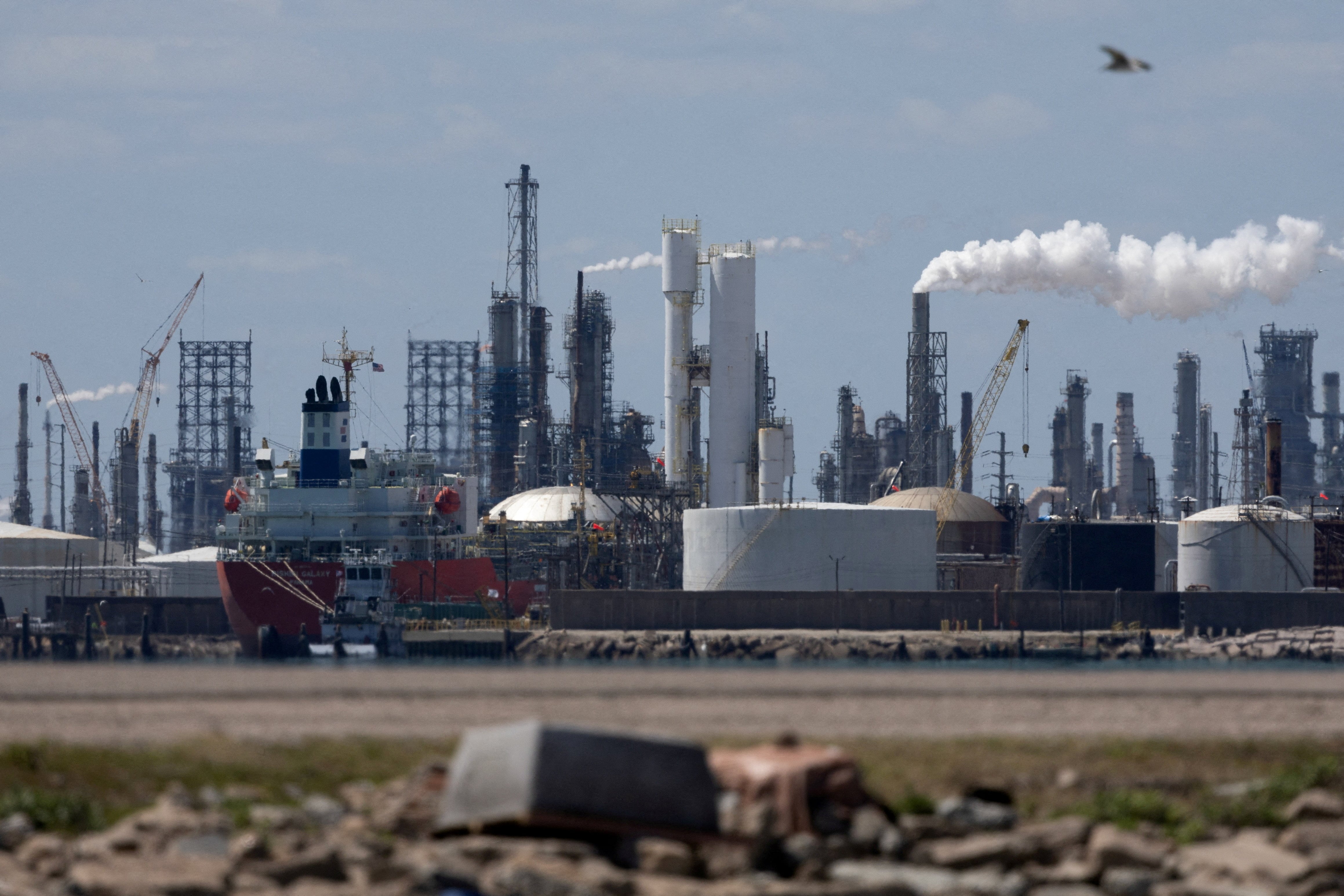 The Rishiri Galaxy tanker is docked at the Texas City docks