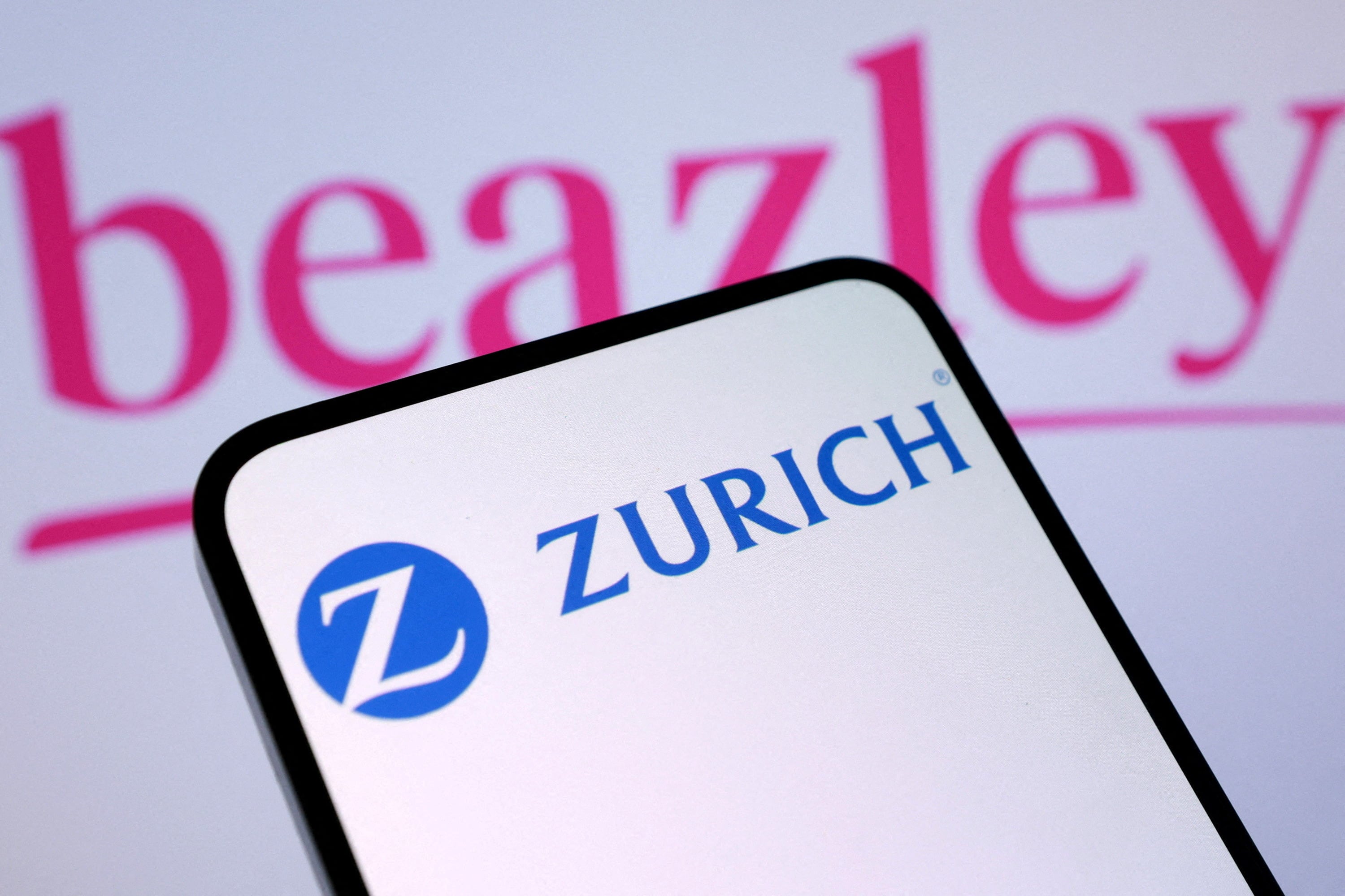 Illustration shows Zurich Insurance and Beazley logos