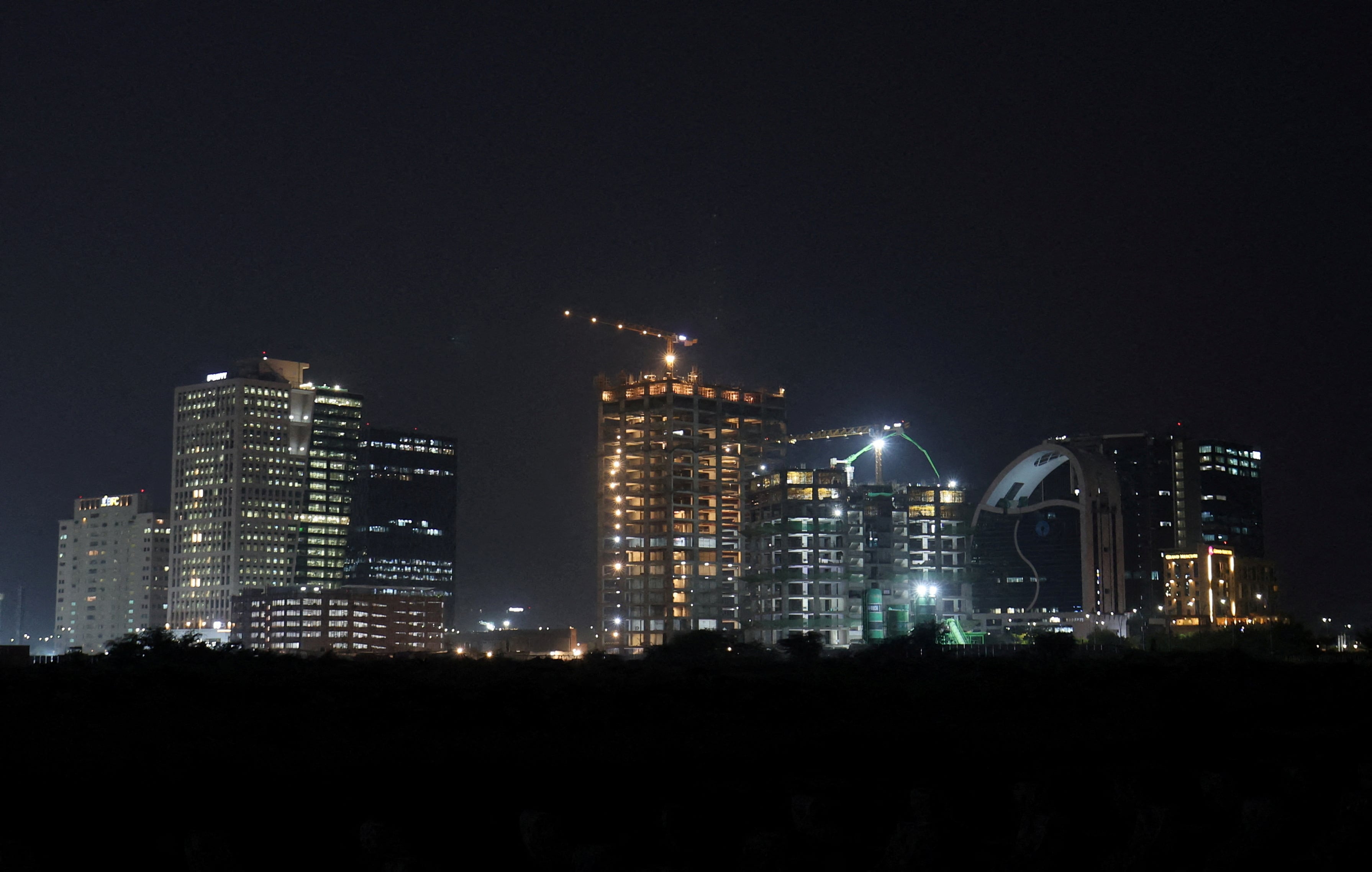 A general view of office buildings at the Gujarat International Finance Tec-City (GIFT) at Gandhinagar